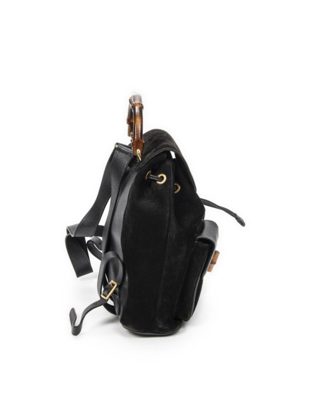 Gucci Rajibanbu Backpack Black Suede Leather - Picture 4 of 15